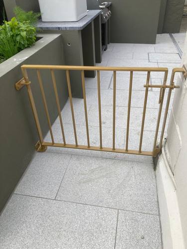 Gate 049 - Small gold vertical-bar patio gate